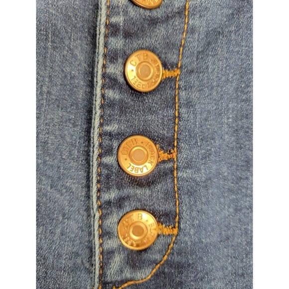 C'est Toi Women's SZ 9/28 Denim Jeans Black Label Button Fly Raw Hem Bell Bottom - Picture 5 of 10